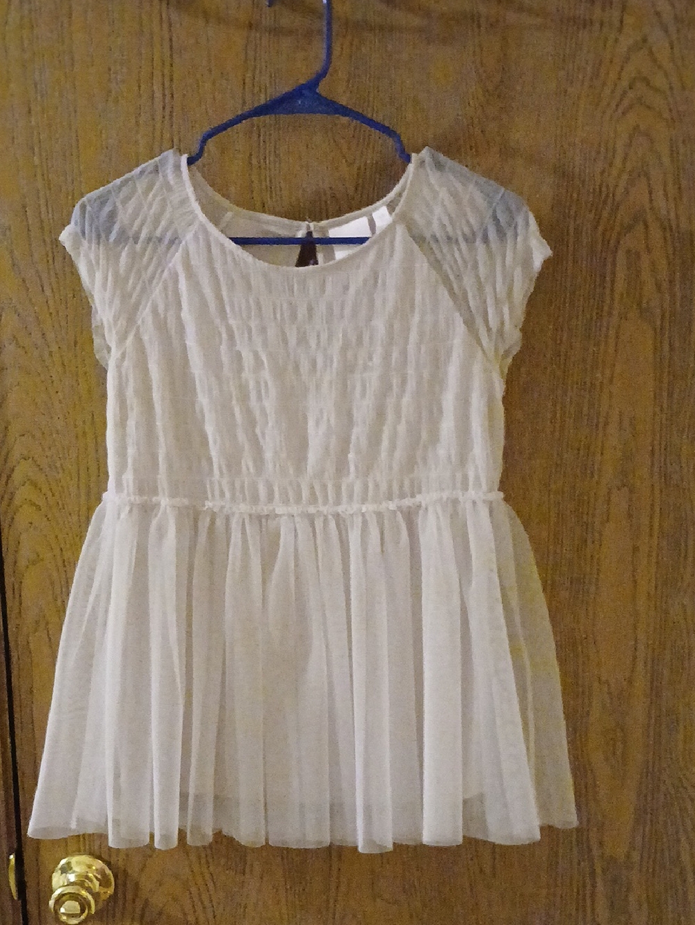 LC Lauren Conrad Cream Chiffon Cap Sleeve  Top